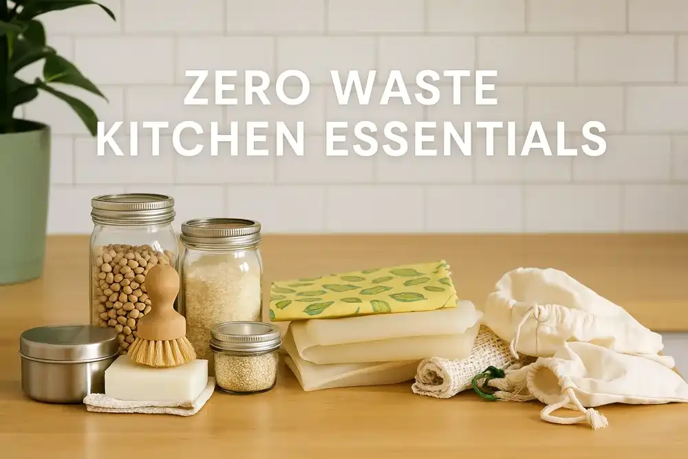Zero Waste Kitchen Essentials + DIY Recipes & Shopping List for Sustainability